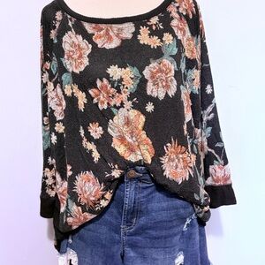Floral Black Women's Top